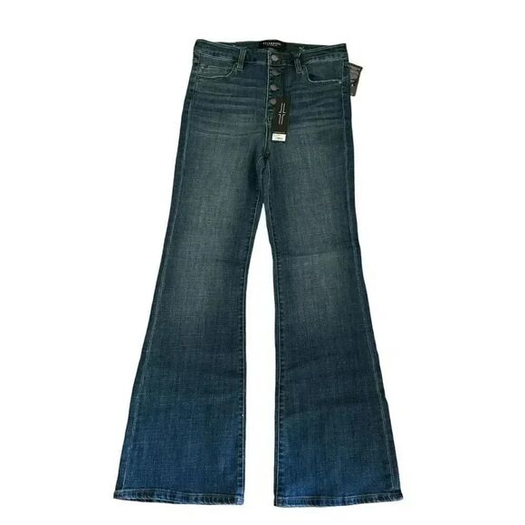 Liverpool Lucy High Rise Fly Button Bootcut Tall Long Dark Wash SZ 10 #2243 - Picture 2 of 14